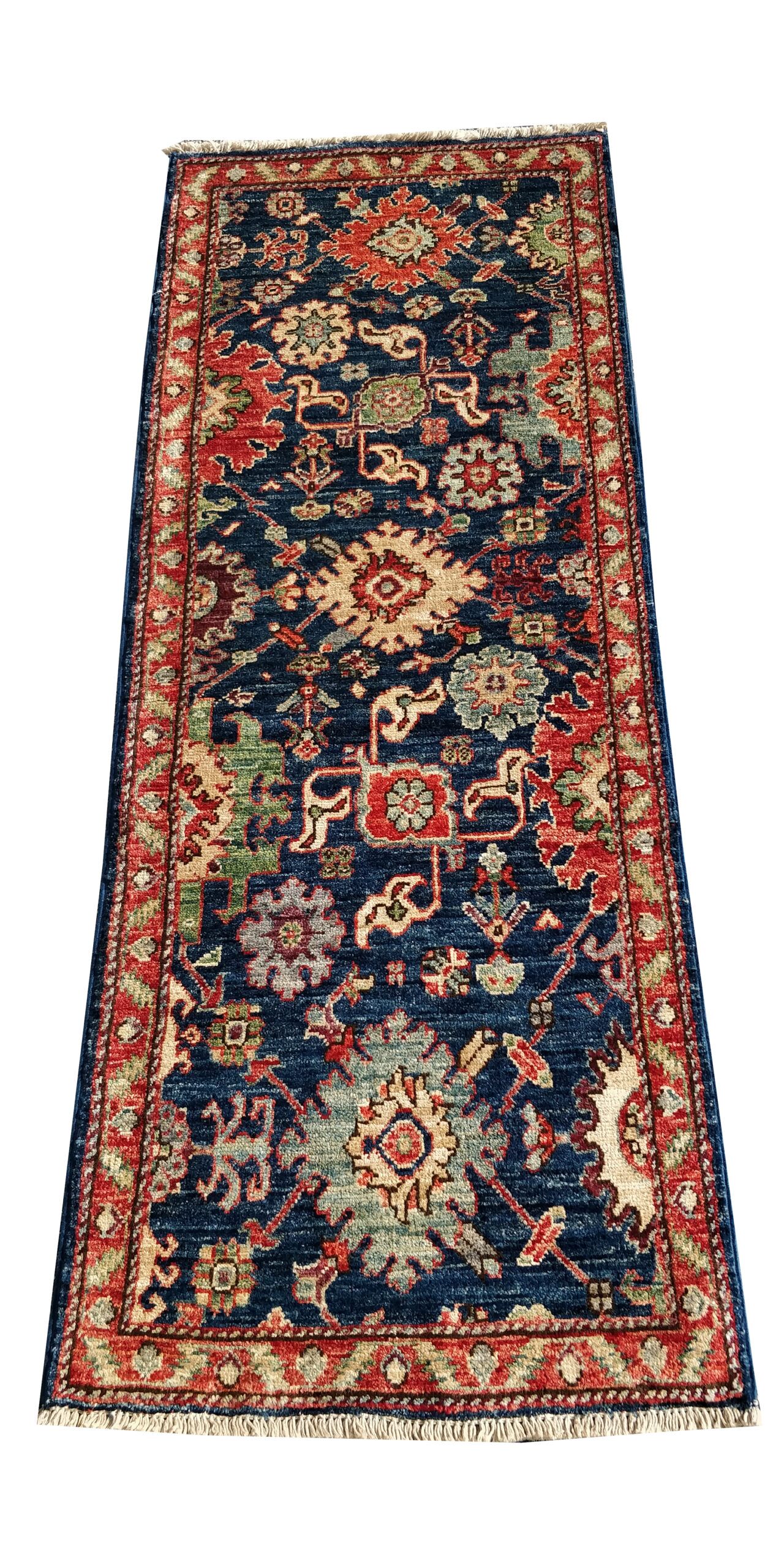 5Ft Navy Modern Age Kazak Rug 1 4138412 Scaled 1