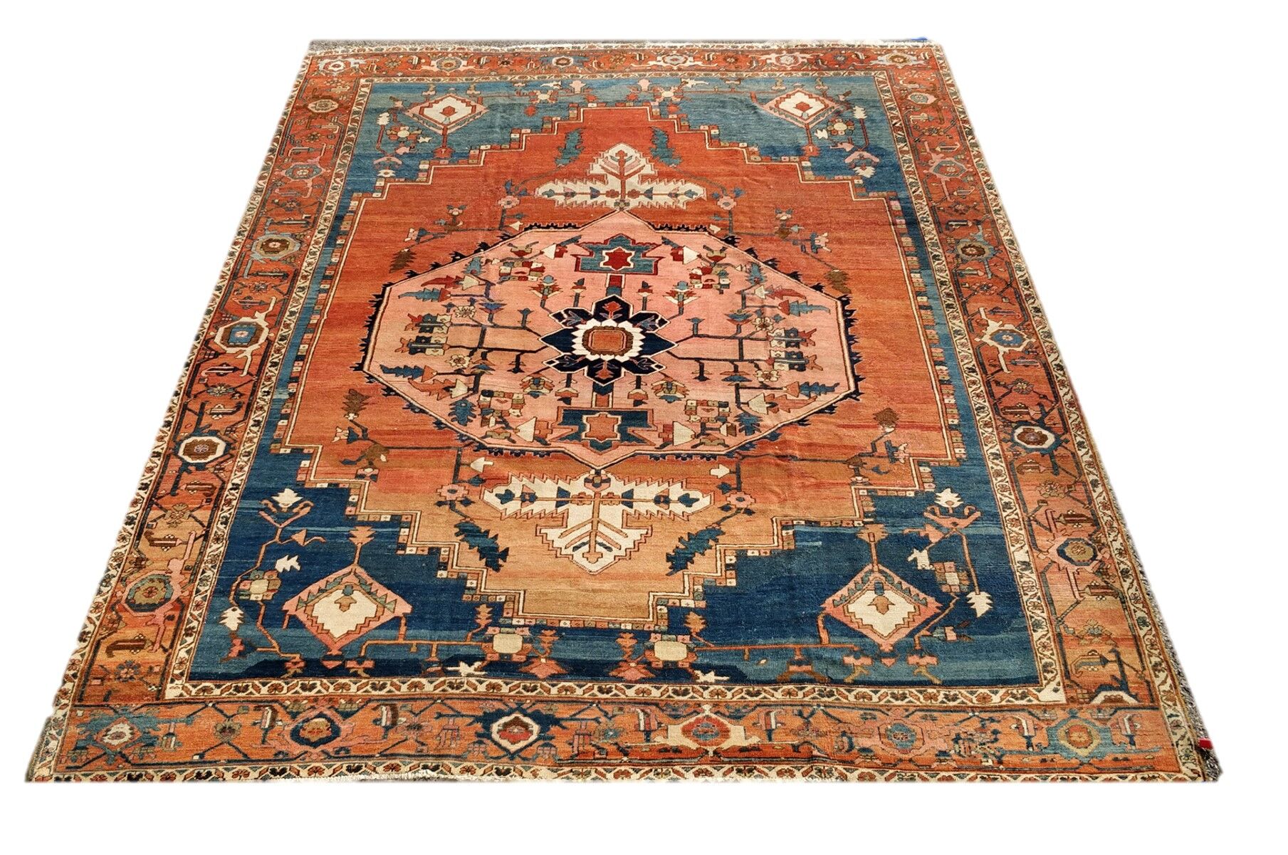 9X12 Rusty Red Antique Serape Rug 1 4138834
