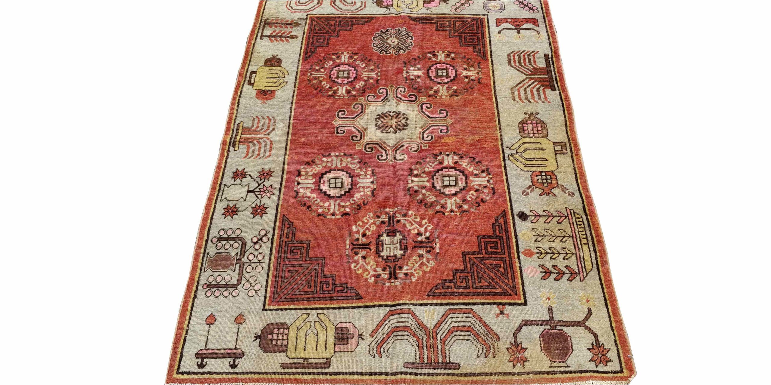 4X6 Coral Antique Khotan Rug 1 9589919 Scaled 1