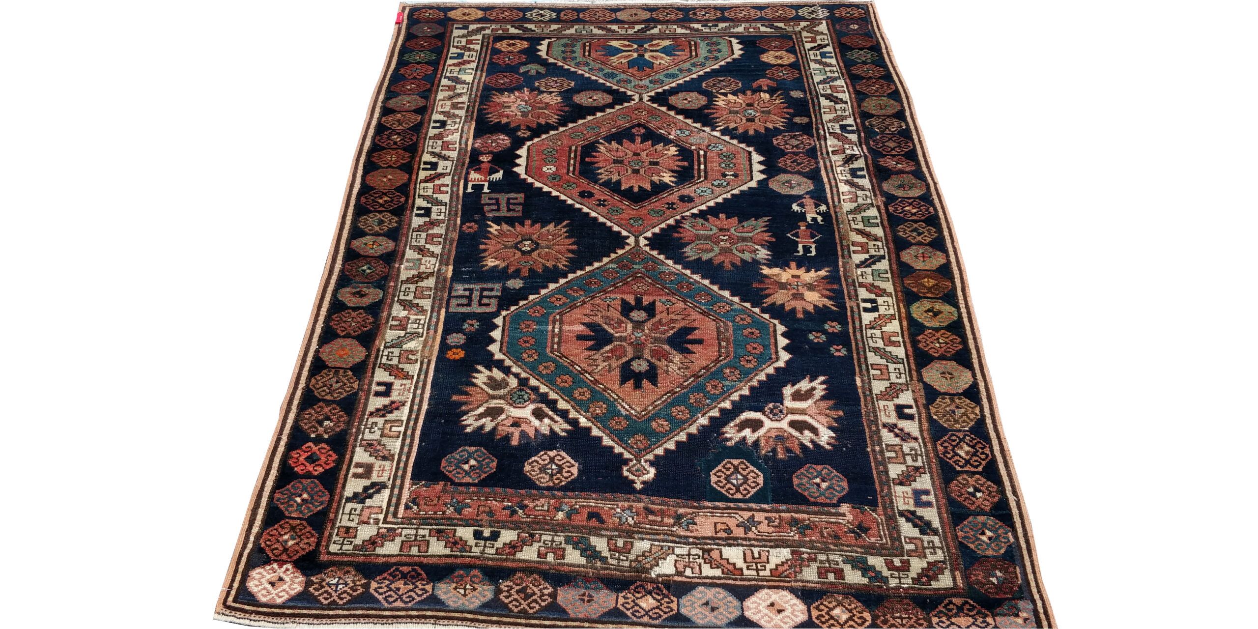 5X7 Charcoal Antique Star Kazak Rug 1 0683037 Scaled 1