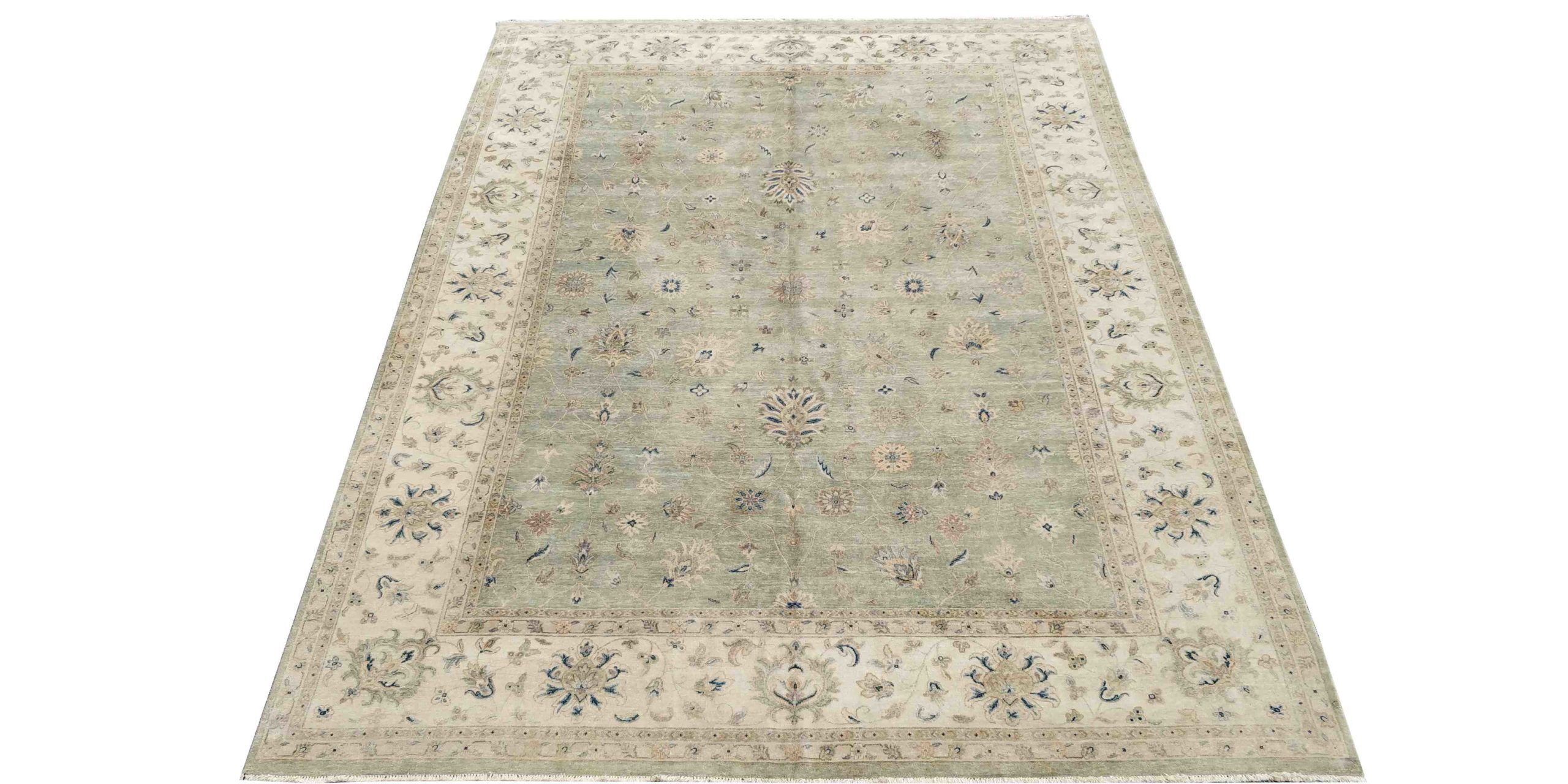 10X14 Light Green Semi Antique Agra Rug 1 0683071 1 Scaled 1