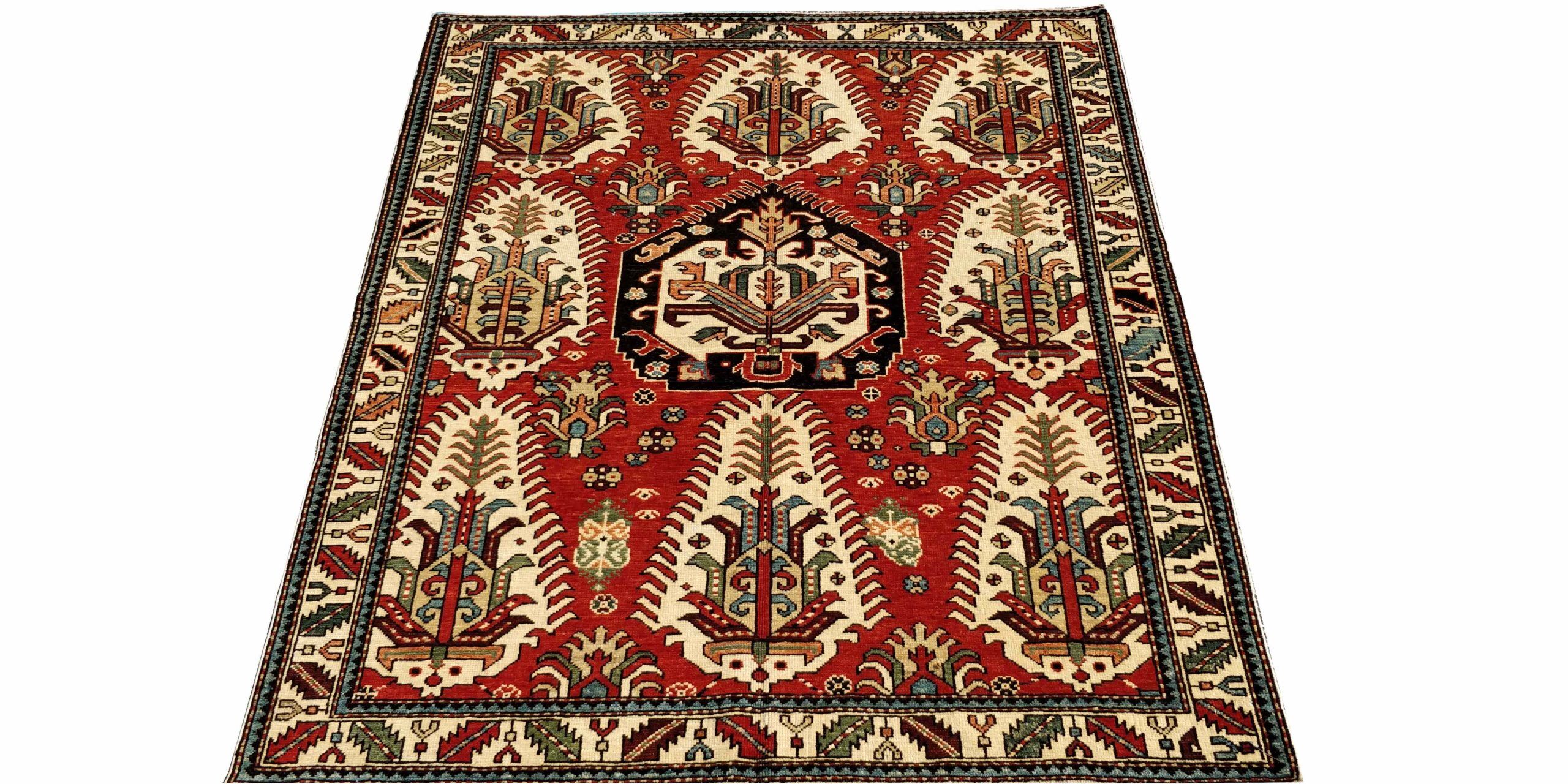 4X6 Coral Rust Antique Kazak Rug 1 0683200 Scaled 1