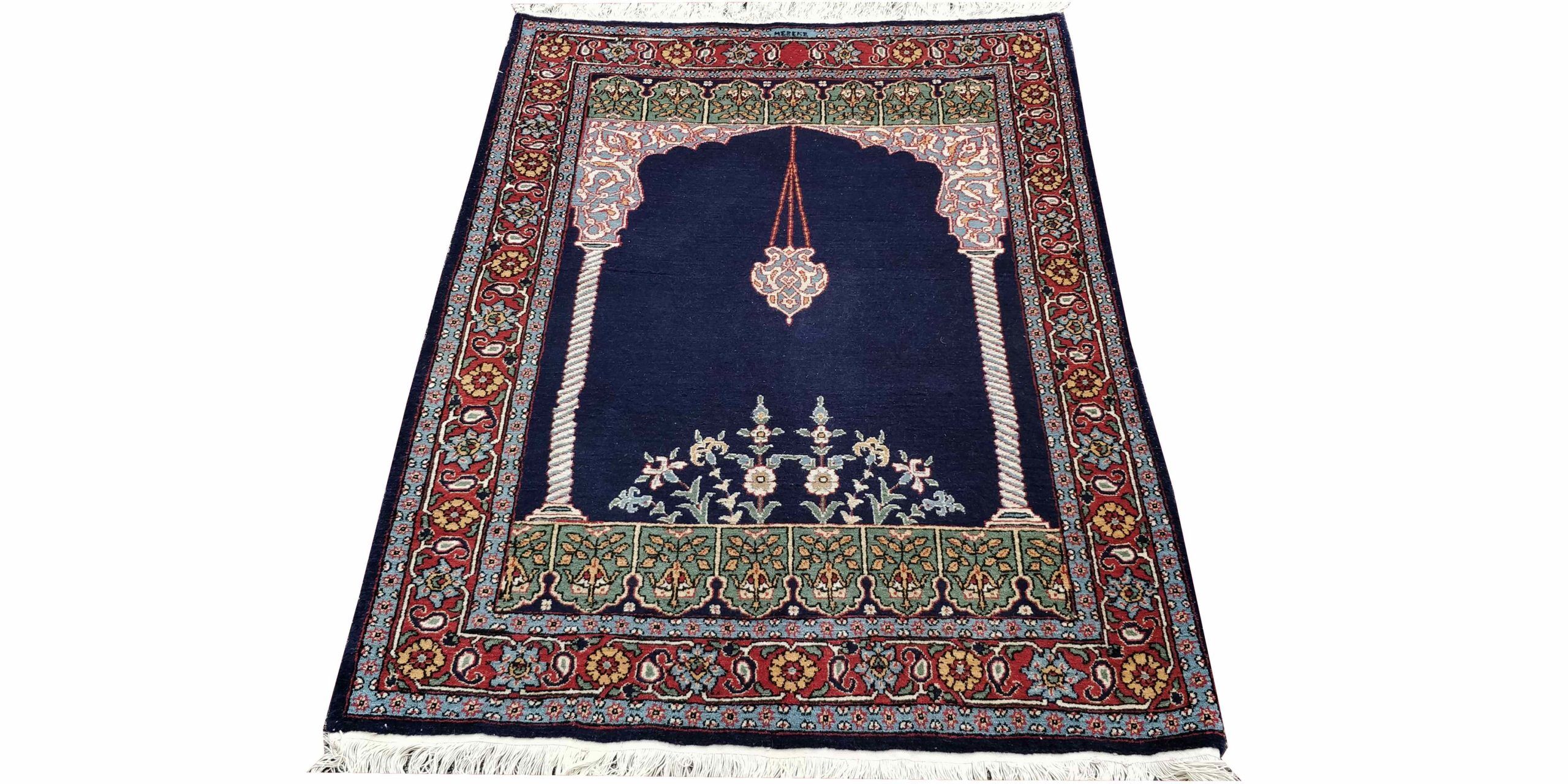3X5 Navy Semi Antique Hereke Rug 1 4138071 Scaled 1