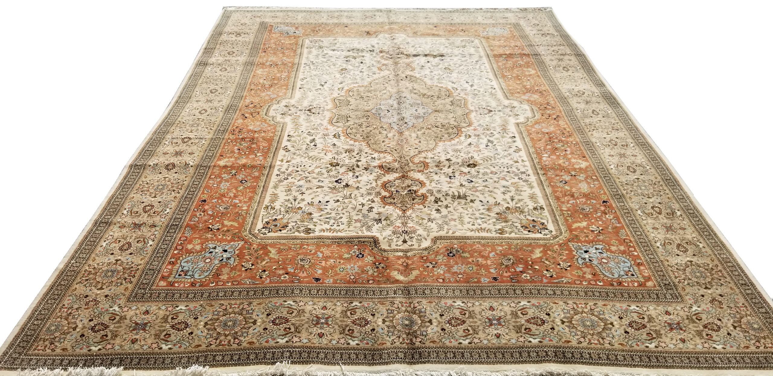 12X16 Beige Semi Antique Tabriz Rug 1 4138468 Scaled 1