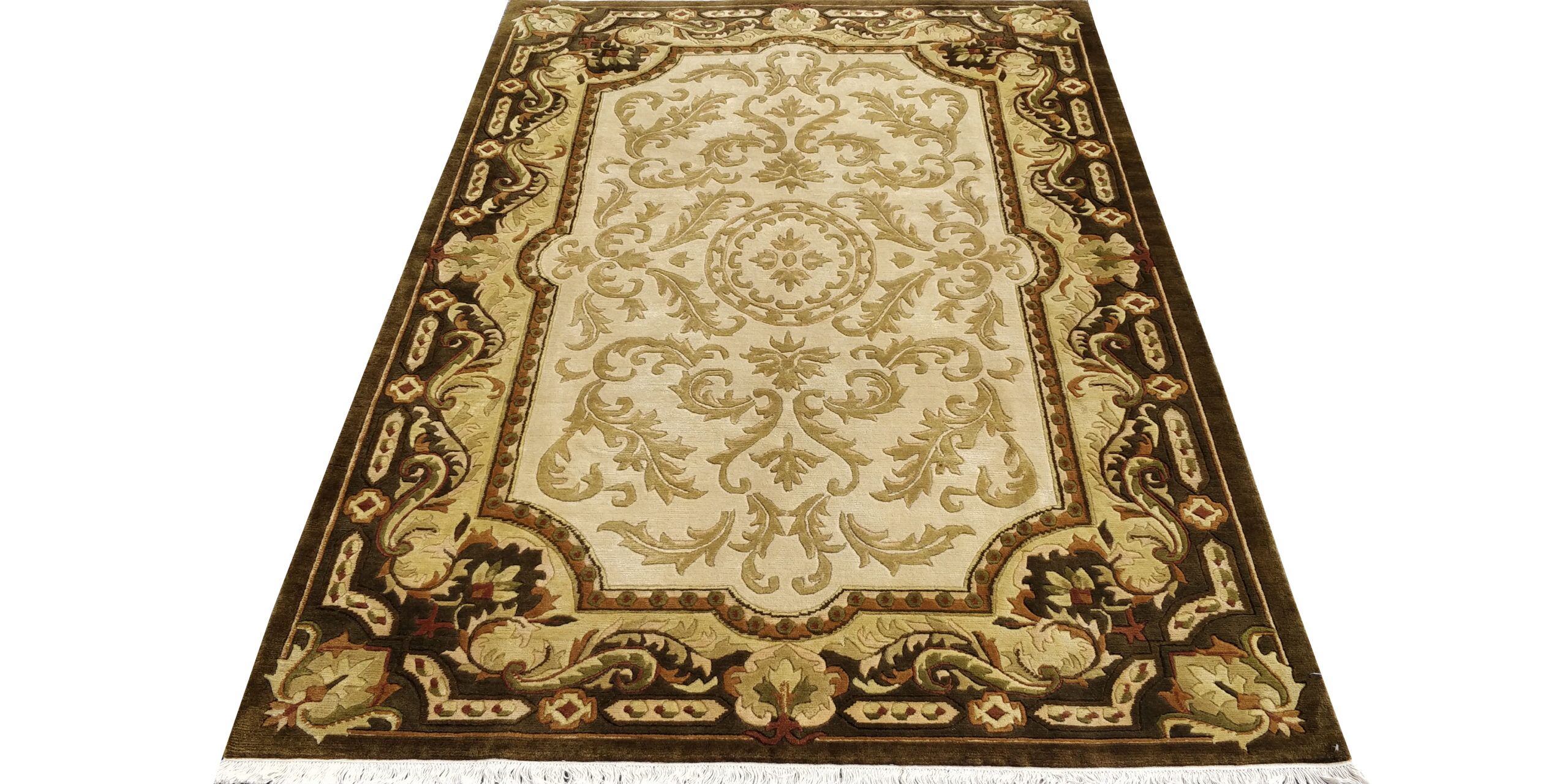 6X9 Green Modern Age Savonnerie Rug 1 7730264 Scaled 1